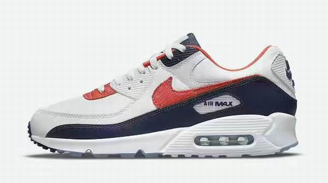 Nike Air Max 90 Navy White Red Men's Shoes Cheap-30 - Click Image to Close
